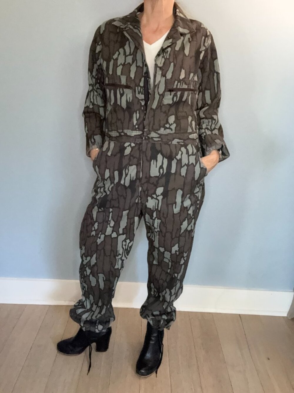 Vintage Liberty Trebark Camo Utility Jumpsuit Boilersuit USA Made Mens M Women L